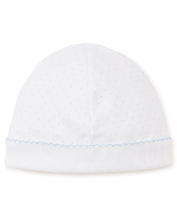 Kissy Kissy Baby Hat in White/Blue Dots