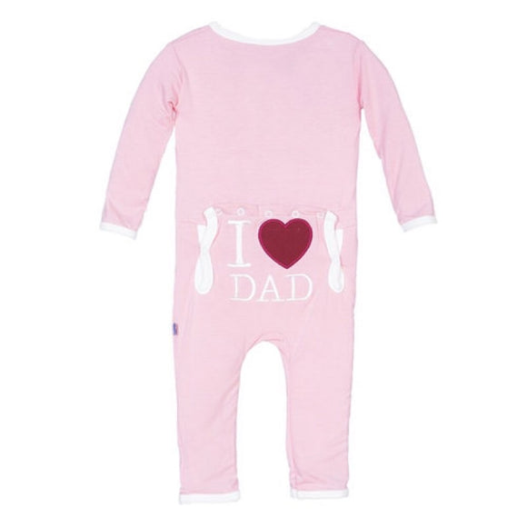 Kickee Pants Holiday Applique Coverall in Lotus I Love Dad