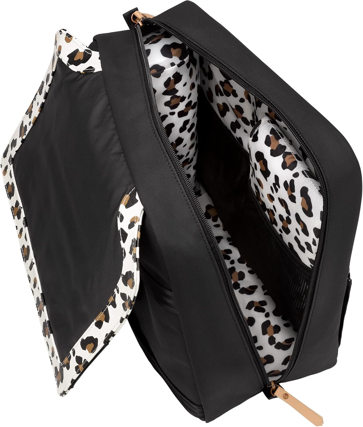Petunia Pickle Bottom Gray Leopard-Print Backpack Diaper Bag PETUNIA PICKLE BOTTOM DISCTRIC LEOPARD DIAPER BAG - Boutique  main image 4