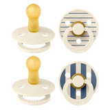 BIBS Pacifier Studio Colour Latex 4 PK Pin Ivory Vanilla Mix/Pin Ivory Steel Blue Mix (Min. of 2 PK, multiples of 2 PK)