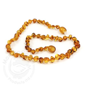 Baltic Amber Teething Necklace – Baroque Honey BY MOTHER GOOSE