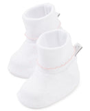 Kissy Kissy Dots Print Booties in White/Pink