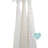 aden+anais Swaddles in Metalic Gold (3 pack)