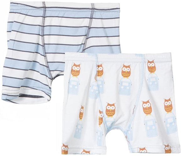 Kickee Pants Boy Boxer Brief Set of 2 in Boy Musical & Natural Radio Owl