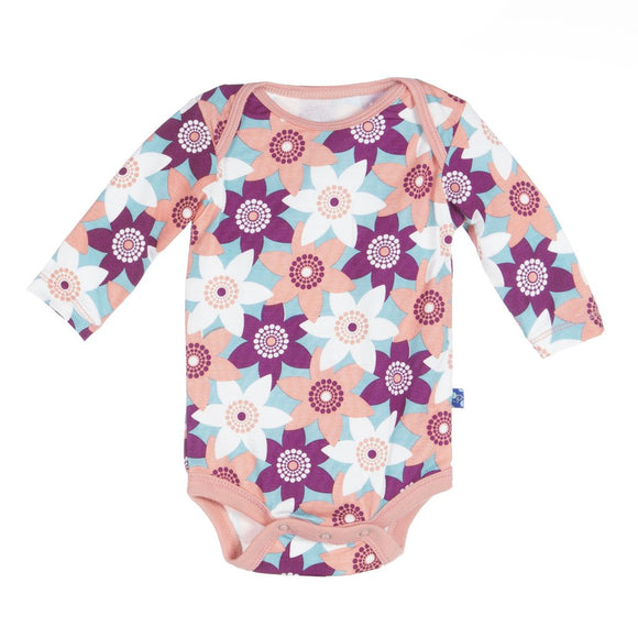Kickee Pants Holiday Long Sleeve One Piece in Pasqueflower