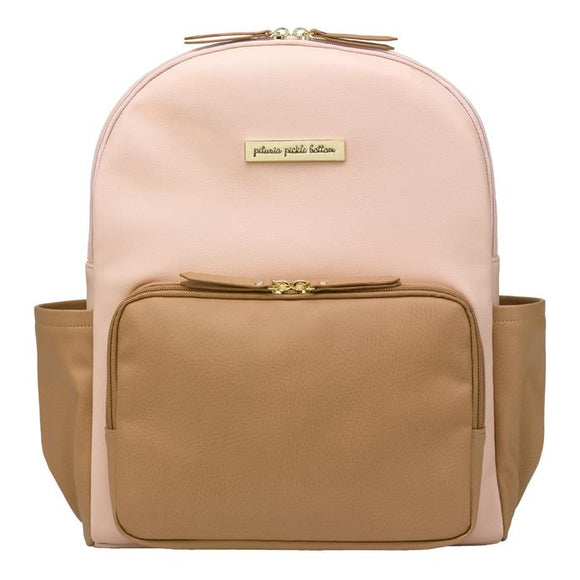 Petunia Pickle Bottom District Mini Backpack: Blush/Camel Leatherette