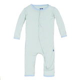 Kickee Pants Holiday Applique Coverall in Aloe Hello World