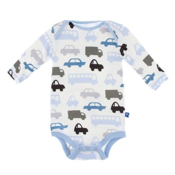 Kickee Pants  One  Piece in Natural Cars and Trucks