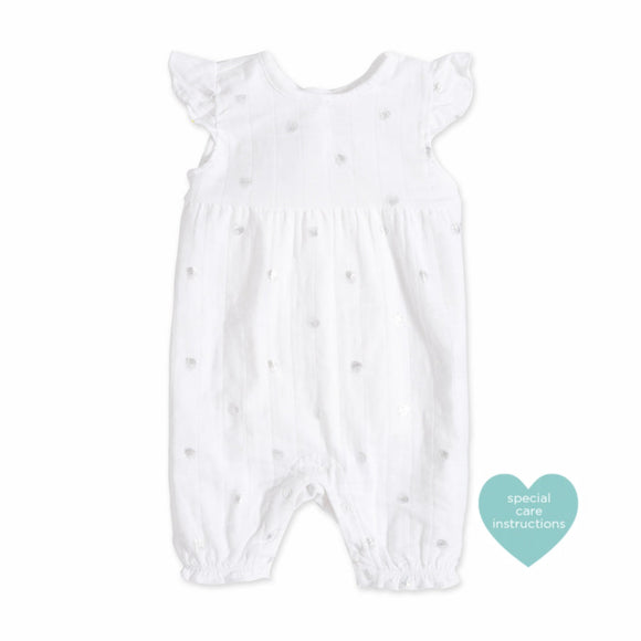 aden+anais Romper Metallic Silver Water Dot