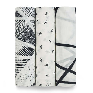 Aden Anais Swaddles Silky Soft 3 pack in Midnight MOTHER BABY BOOBTIQUE