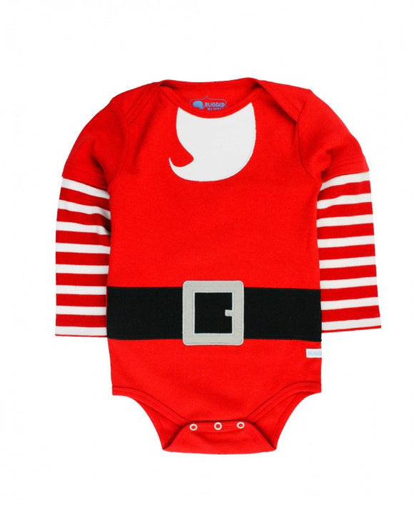 Rugged Butts  Bodysuit in Red Santa Holiday