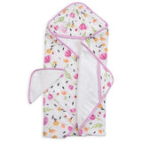 Little Unicorn Hooded Towel Set in Berry and Bloom