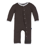 Kickee Pants Fitted Applique Coverall in Bark Seals