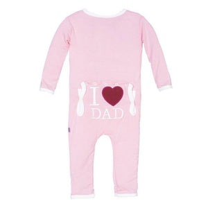 Kickee Pants Holiday Applique Coverall in Lotus I Love Dad
