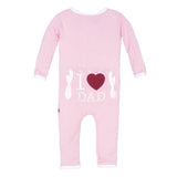 Kickee Pants Holiday Applique Coverall in Lotus I Love Dad