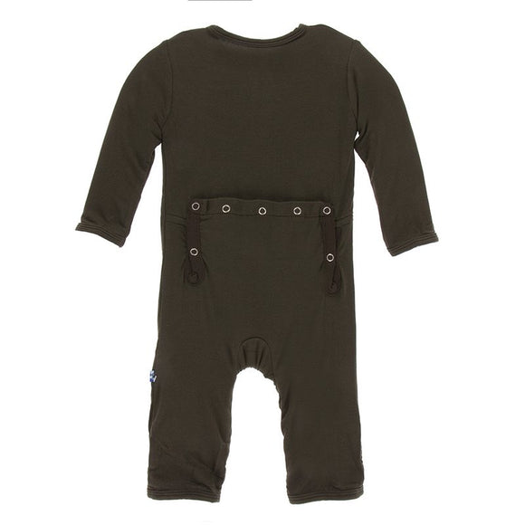 Kickee Pants Basic Coverall in Bark