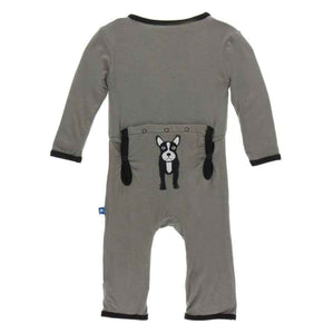 Kickee Pants Coverall w/ Zipper in French Bulldog