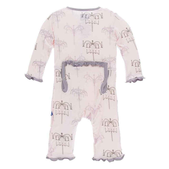 Kickee Pants Coverall with Zipper in Macaroon Chandelier