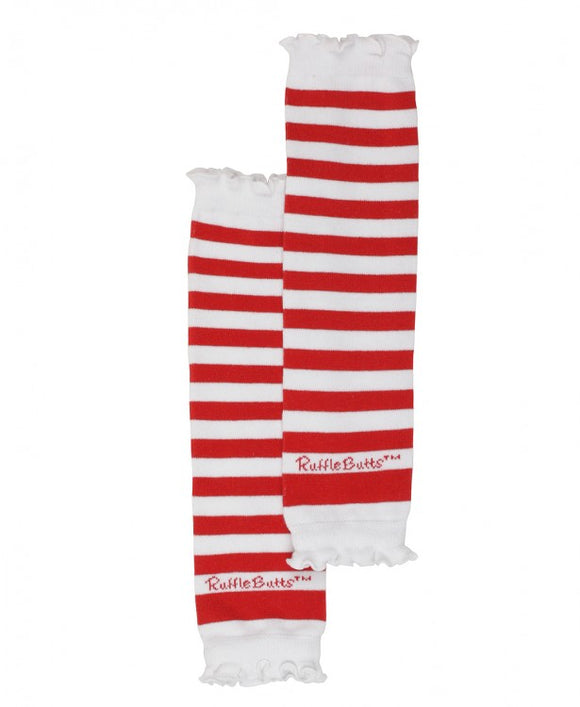 Ruffle Butts Leg Warmers in Red and White
