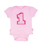 Ruffle Butts Girl Birthday Onesie in Pink
