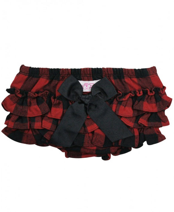 Ruffle Butt Bloomer in Red Black Plaid