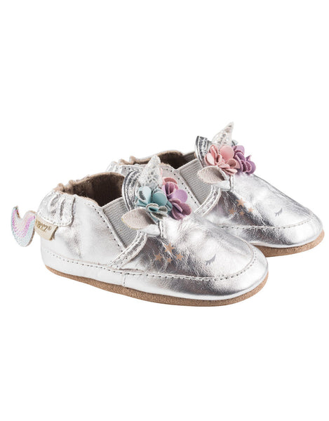 Robeez Silver Uma Unicorn Soft Sole Shoes
